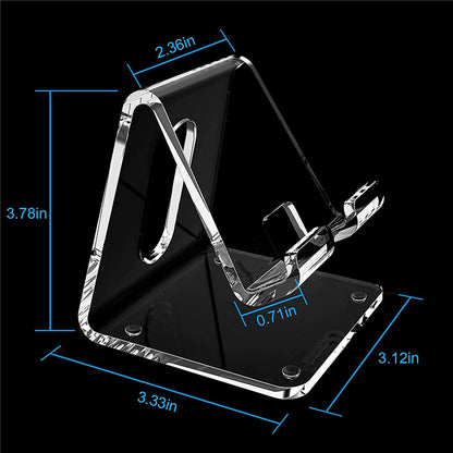 Clear Acrylic Cell Phone Stand Desk Dock Holder Charger Support