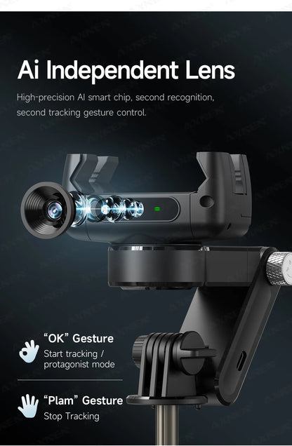 AXNEN AI Desktop Gimbal Tripod Extendable Selfie Stick
