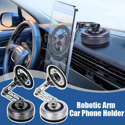 Car Phone Holder With Vacuum Magnetic Suction Cup Foldable