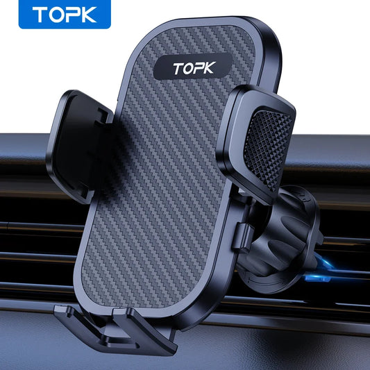 TOPK Car Phone Holder Air Vent Mount Hands-Free Clamp Cradle