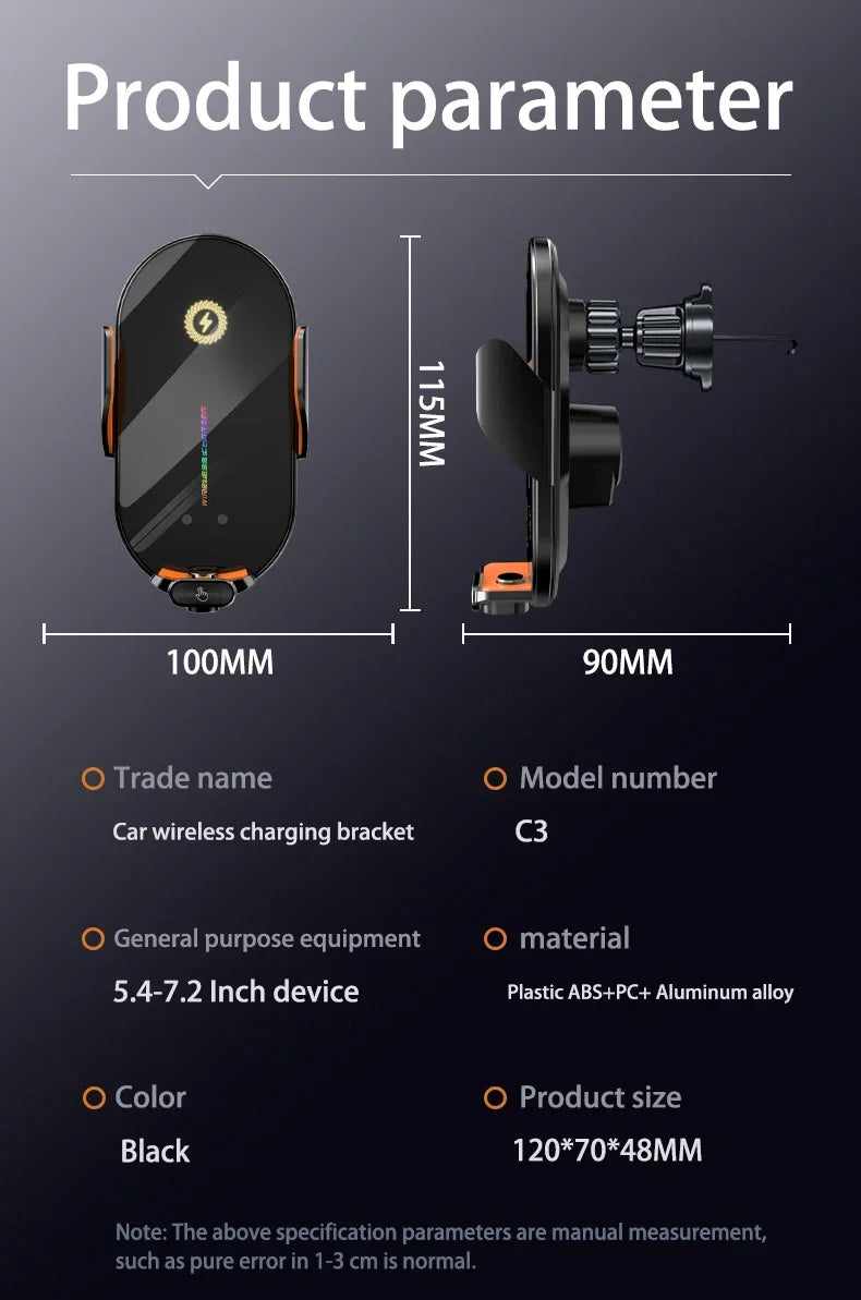 Car Wireless Phone Holder Stand 66W Fast Charging Station Charger