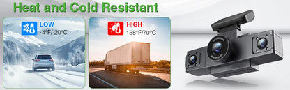 Framefox 3Channel Dash Cam  Black Box 3 Cameras