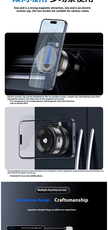 Electric Vacuum Magnetic Suction Car Phone Mount 360 Degree