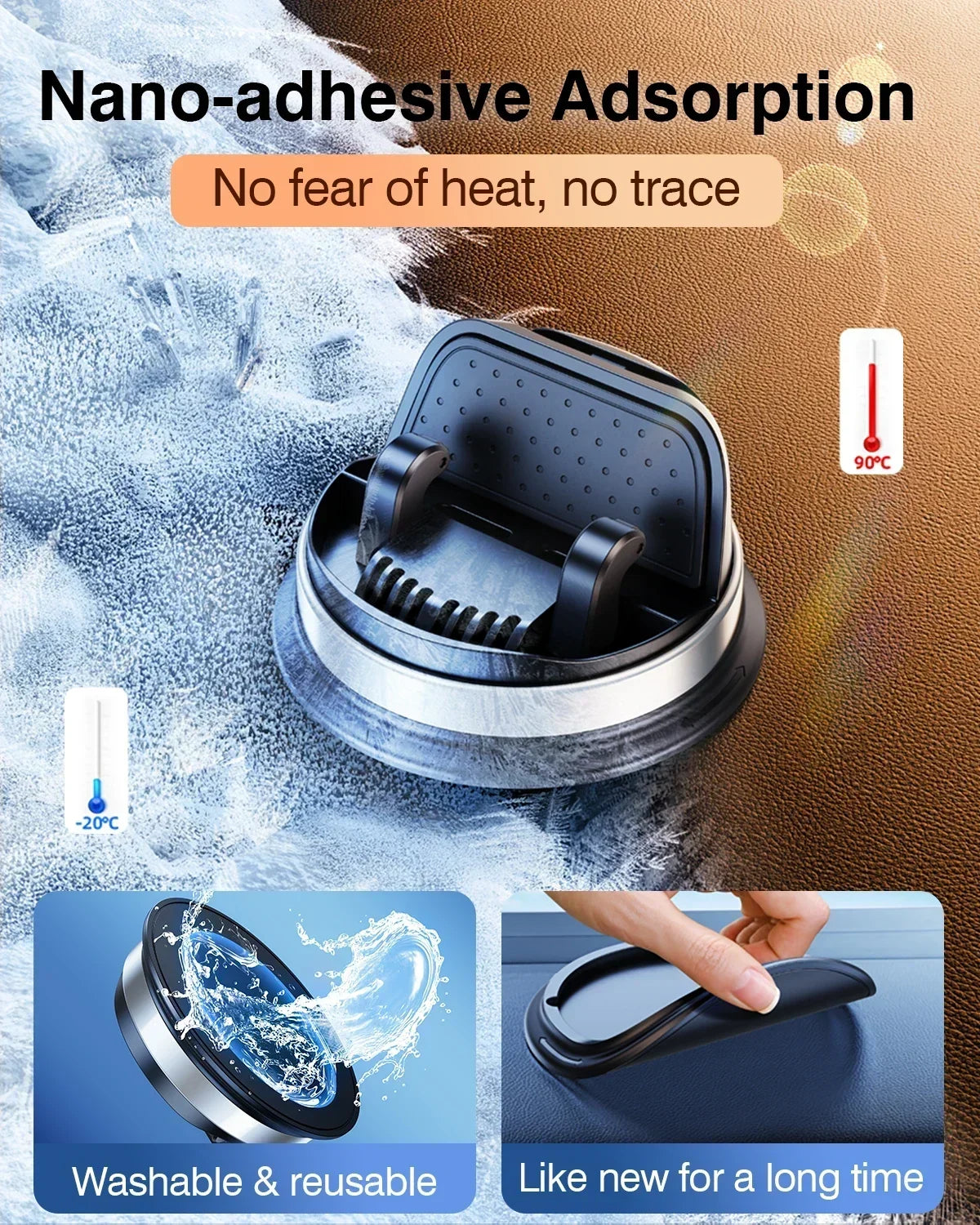 Car Phone Mount Holder for Dash One-Handed