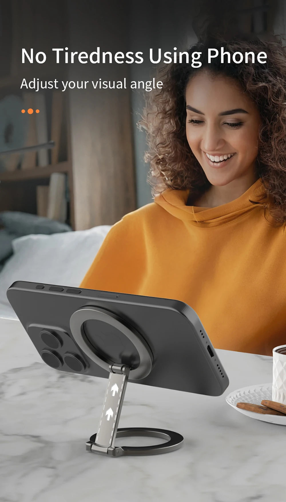Double-Sided Magnetic Attraction Cell Phone Circular Holder