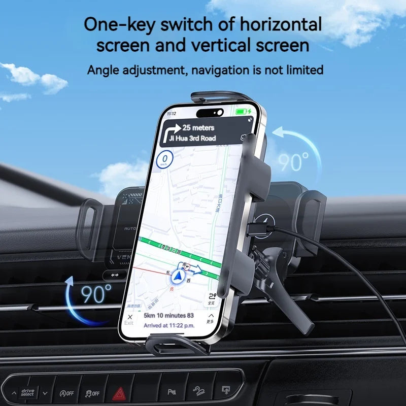 Universal Car Phone Wireless Charger Holder 360° Rotation Mount