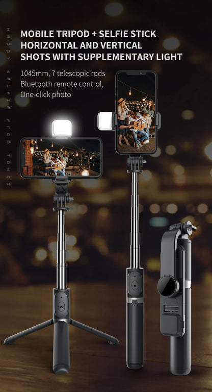 New Wireless Bluetooth Selfie Stick Tripod with Remote Extendable