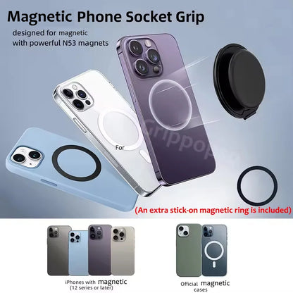 Grippopso Mobile Phone Finger Holder Socket Magnetic
