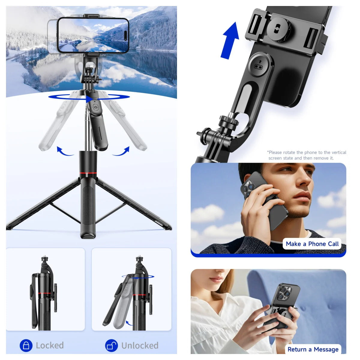 Selfie Stick Tripod with 1708mm Long Monopod Fill Light