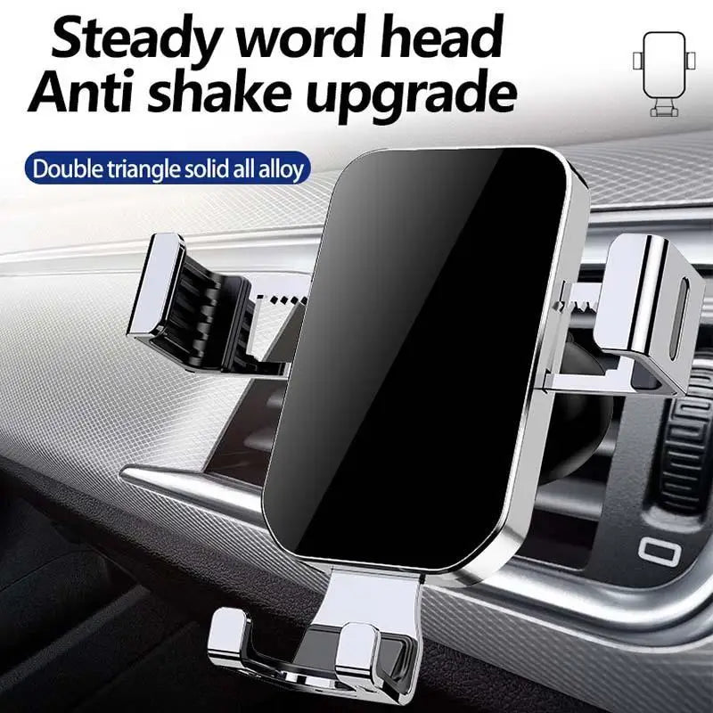 Gravity Car Holder Aluminum Glass Phone Air Vent Clip