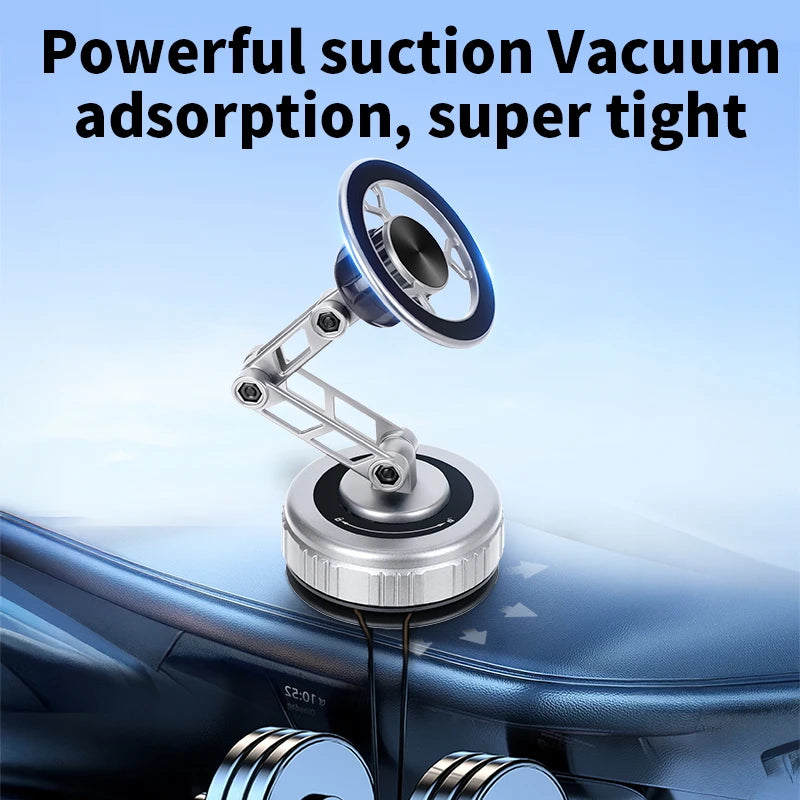 Car Phone Holder With Vacuum Magnetic Suction Cup Foldable