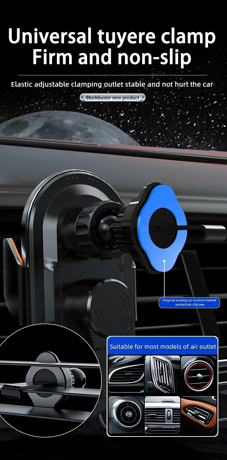 Car Wireless Phone Holder Stand 66W Fast Charging Station Charger