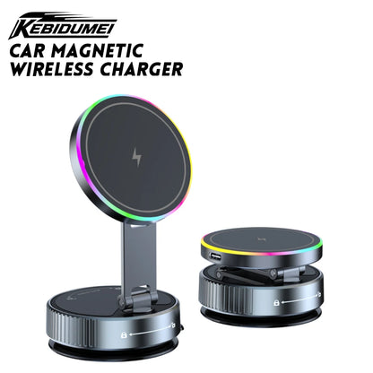 15W Vacuum Suction Magnetic Wireless Charger Phone Holder