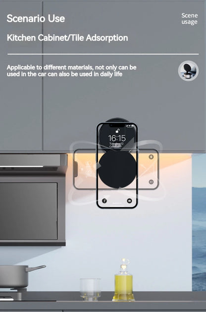 Electric Vacuum Suction Magnetic Car Phone Wireless Charger Holder