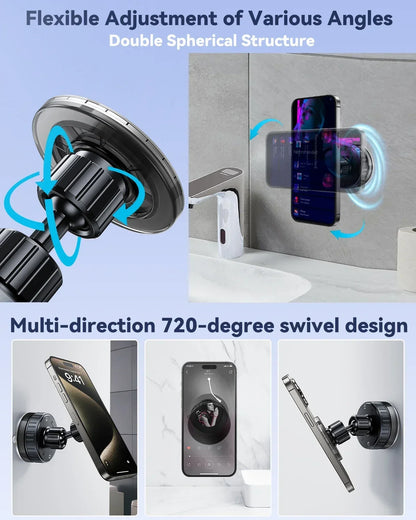 Magnetic Suction Cup Shower Phone Holder Mirror Phone Mount