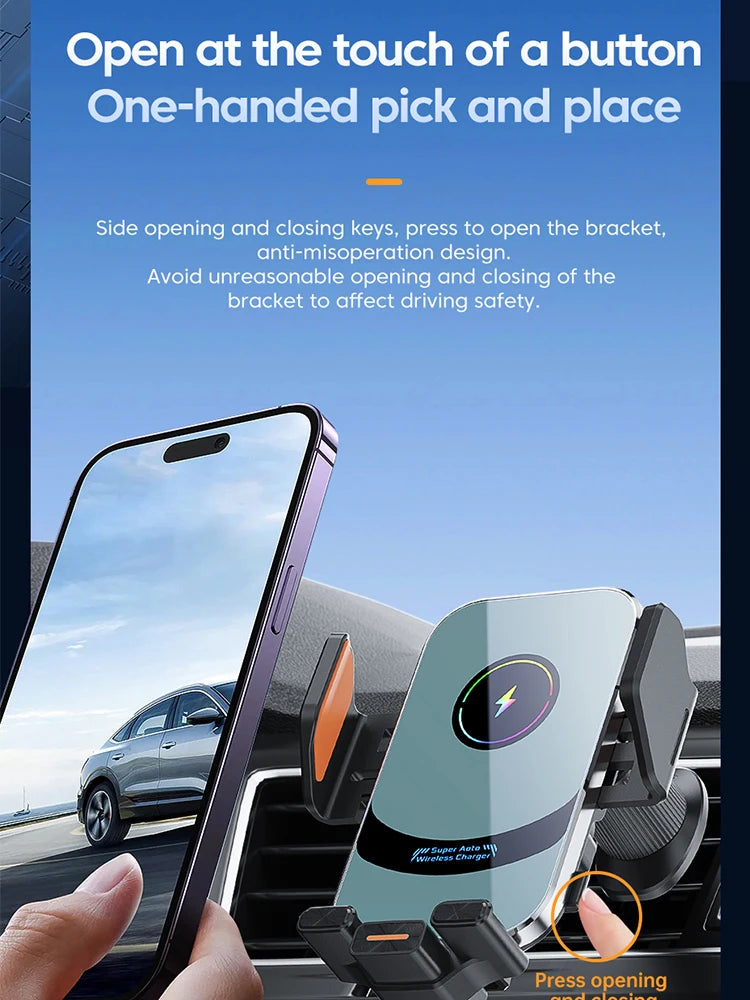 100w Qi Phone Fast Charging Magnetic Qi2 Car Wireless Charger