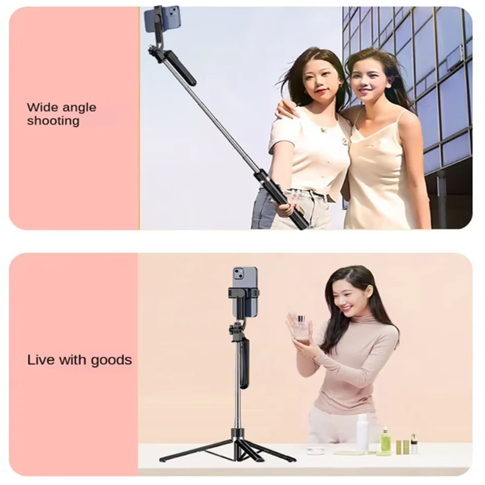 BSLIUFANG Selfie Stick Wireless Tripod Stand with Light