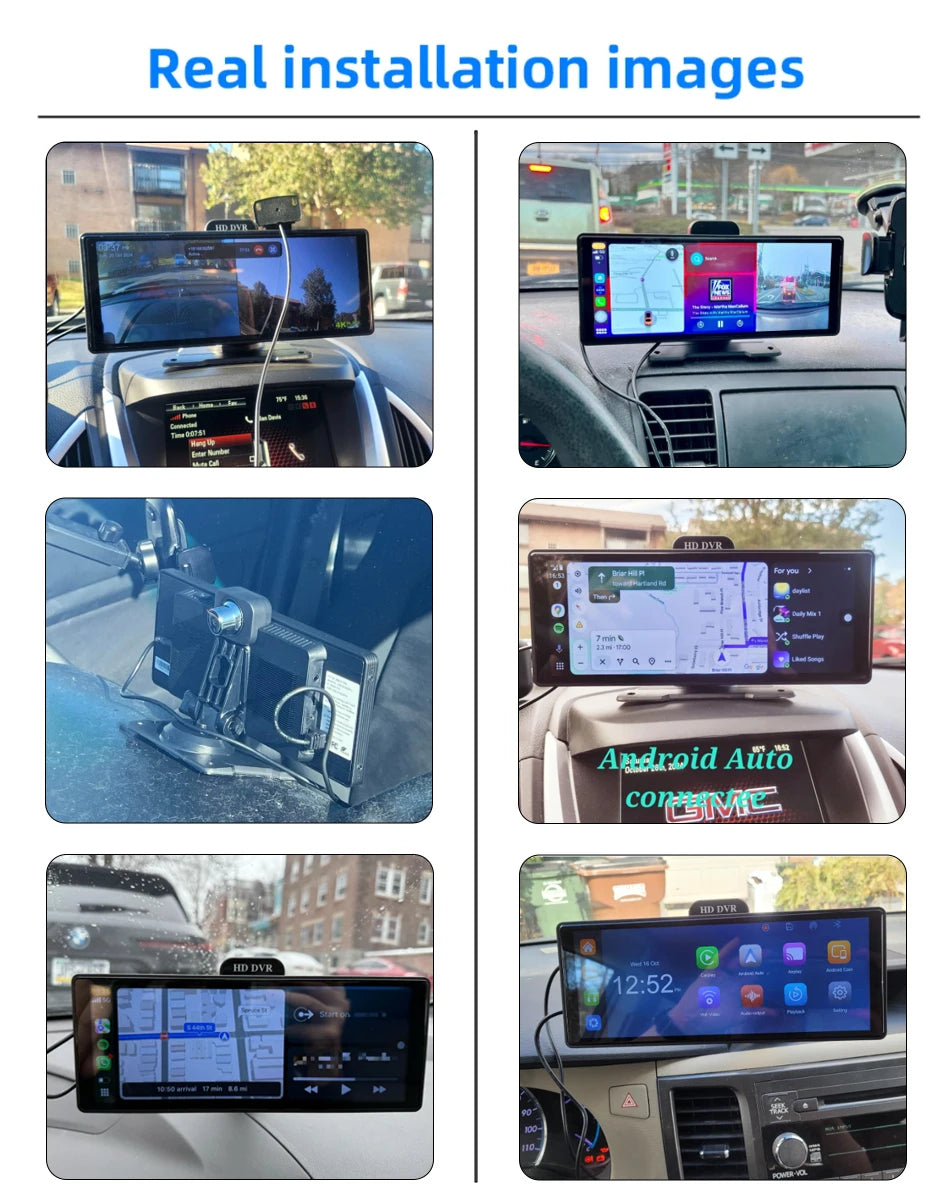 10/11.26 Inch 4K DVR Wireless CarPlay & Android Auto Dash Cam