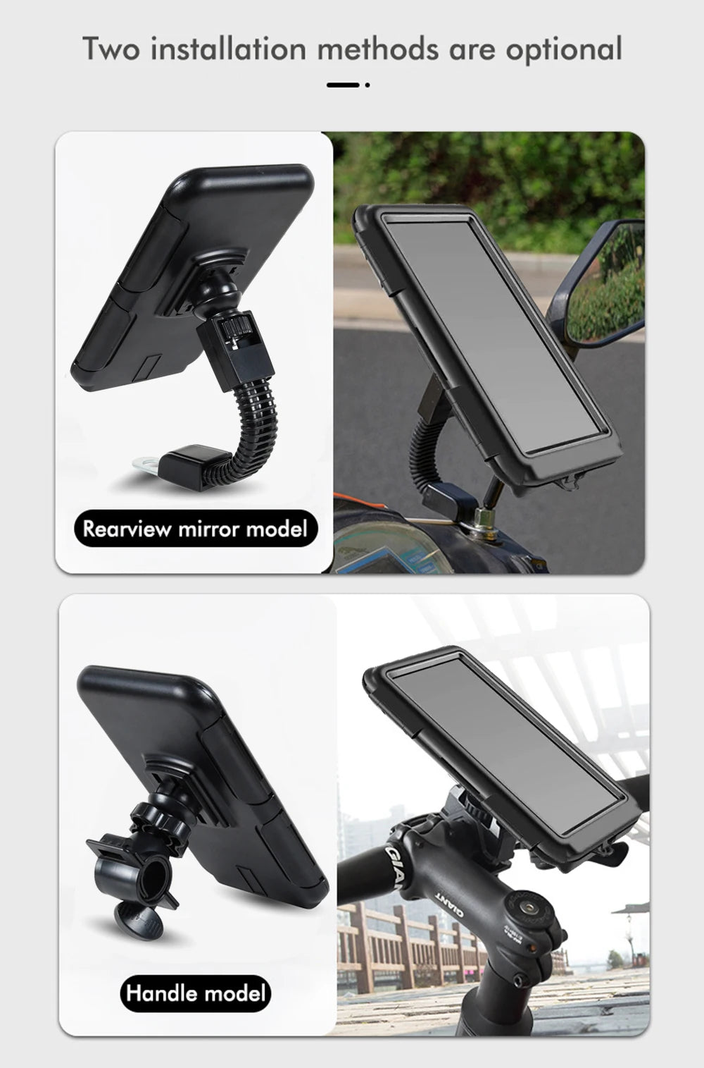 New Motorcycle Phone Holder 360 Degree Rotation Cell Phone Clamp