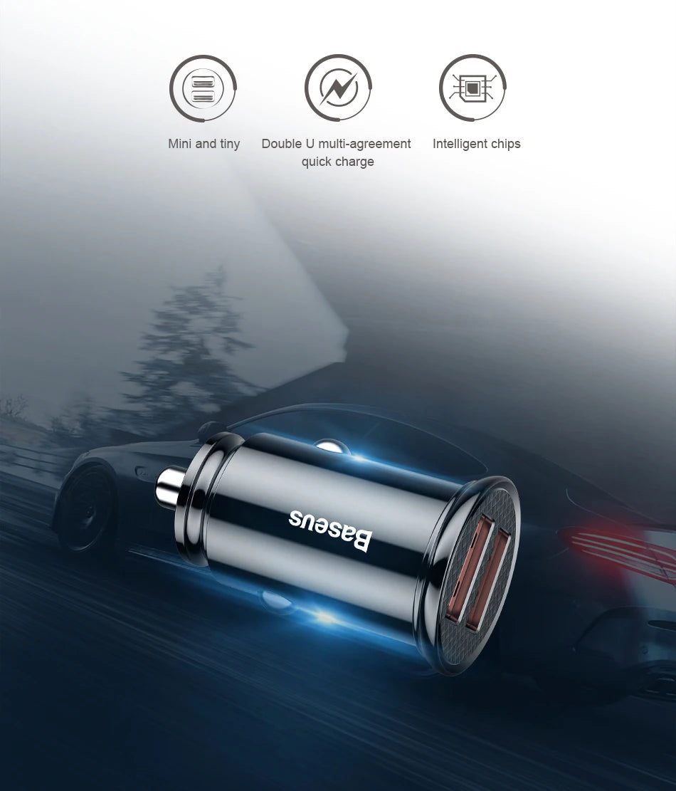 Baseus USB Car Charger Quick Charge Fast Car USB Charger