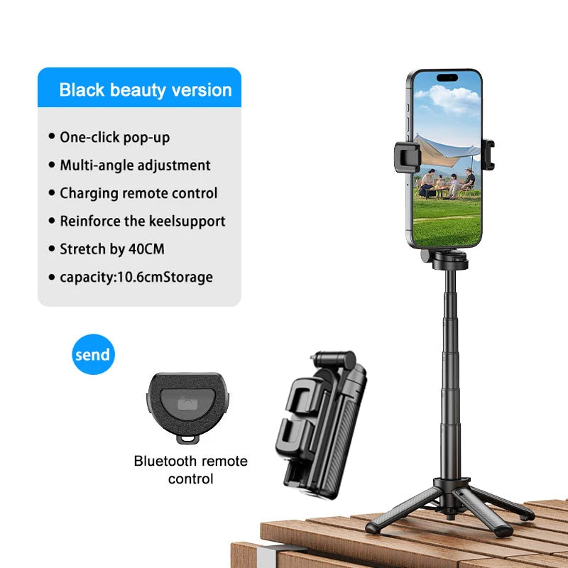 Magnetic Phone Holder 360° Rotation Pocket Selfie Stick Tripod