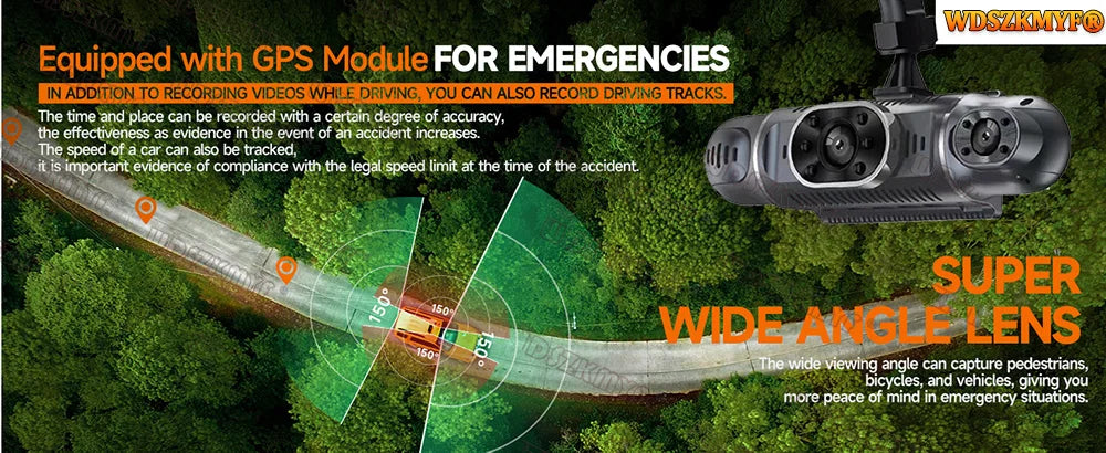 360 Degree Car DVR 4*1080P Video Recorder WIFI GPS Dash Cam