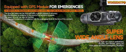 360 Degree Car DVR 4*1080P Video Recorder WIFI GPS Dash Cam