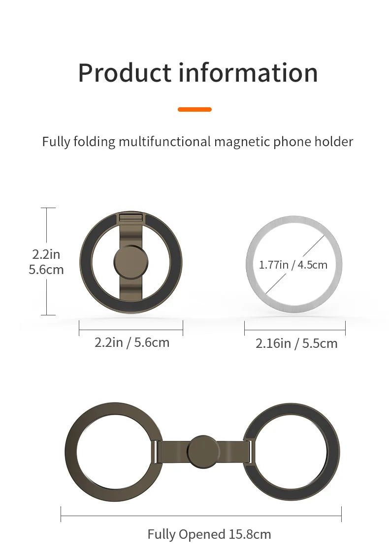 Foldable Double Sided Magnetic Phone Holder Stand