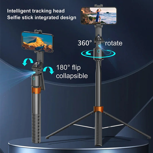 AI Face Tracking Tripod Intelligent Smart Selfie Stick Foldable