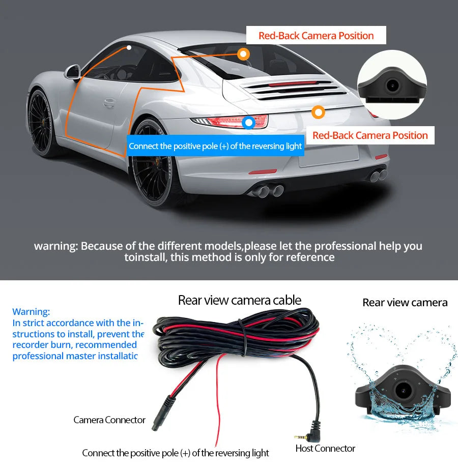 4K Rearview Mirror Driving Recorder HD Night Vision Loop