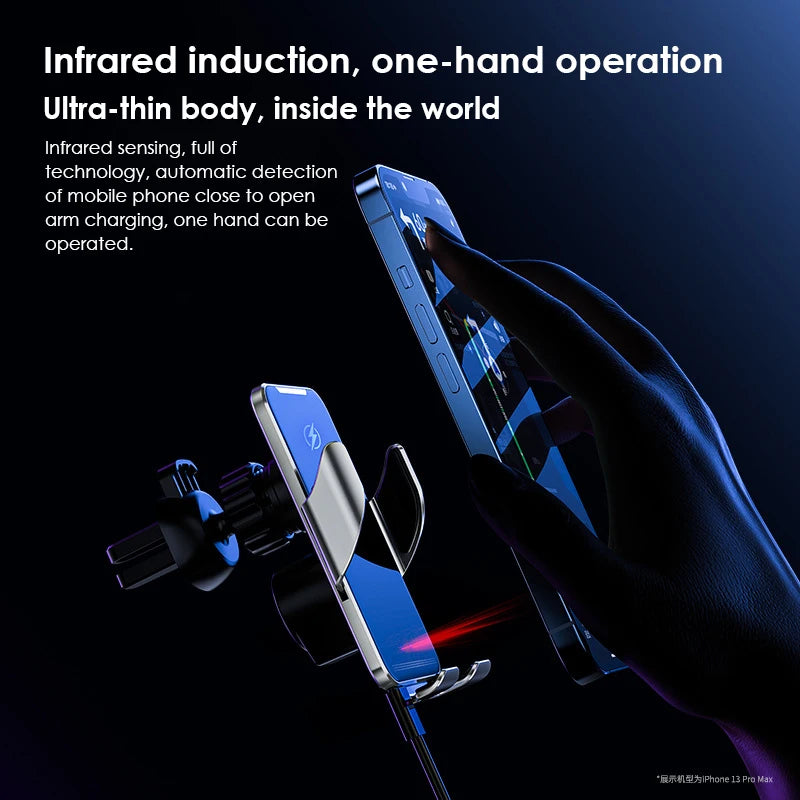 Wireless Car Charger Air Vent Auto Clamping Super Fast Charging