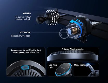 JOYROOM Magnetic Car Mount Charger Cooling Fast Charging
