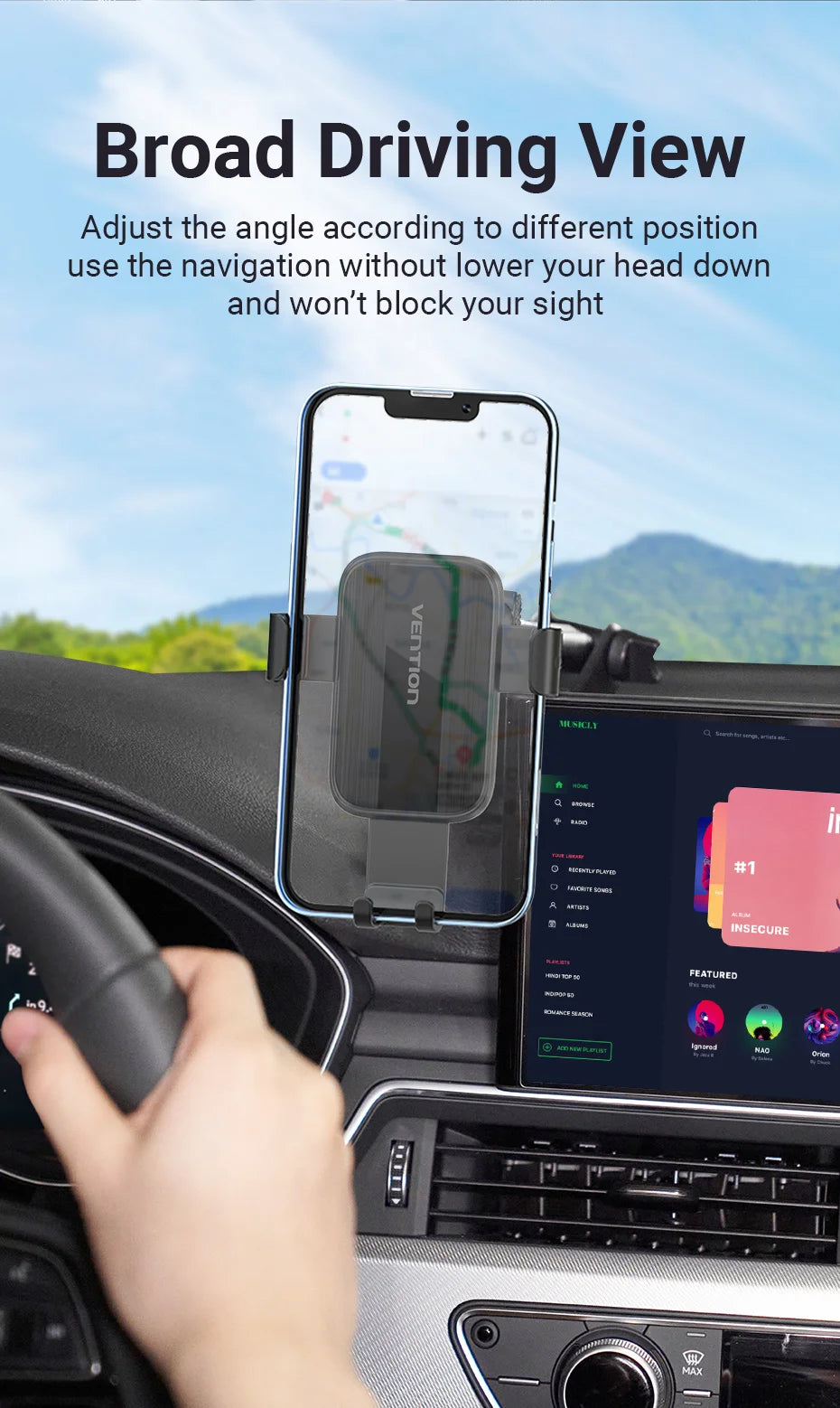 Vention Car Phone Holder Gravity Phone Stand