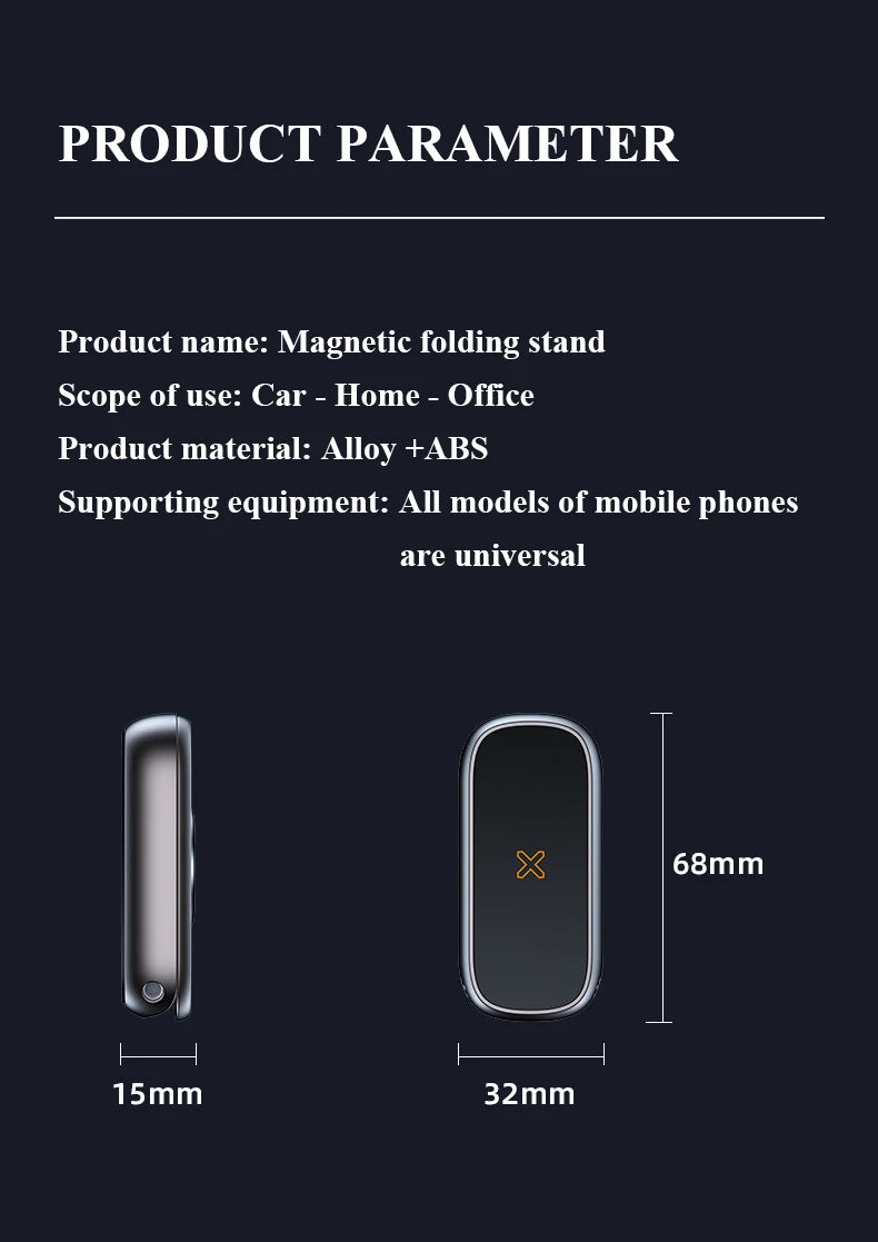 Magnetic Car Mount All-Metal Strongest Magnet Foldable