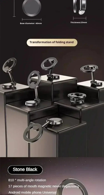 Alloy Folding Magnetic Car Compact Cell Phone Holder