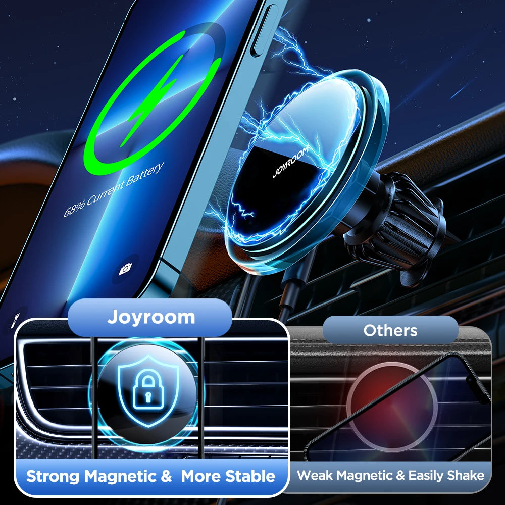 Joyroom Magnetic Car Phone Holder Wireless Charger