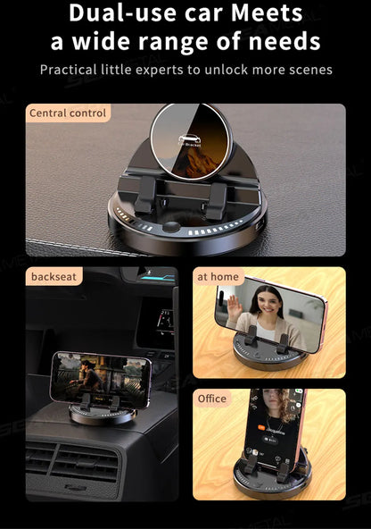 SEAMETAL Car Phone Holder Mount 360° Rotatable Wireless Charger