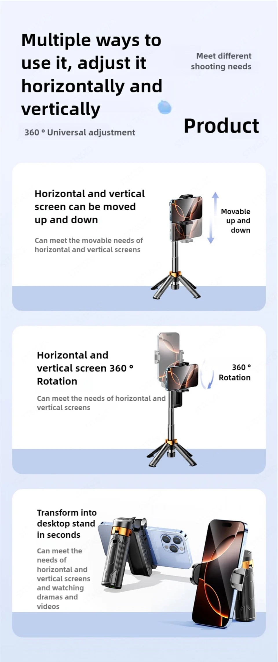 Super Mini Selfie Stick Portable Phone Holder Shooting