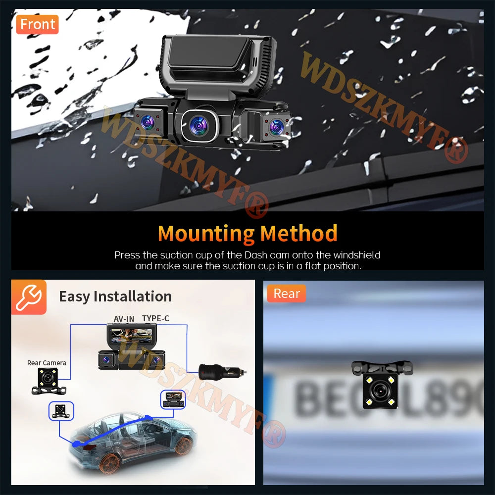 New WIFI 4Channel 360 Degree  Car Dvr 1080P Video Recorder