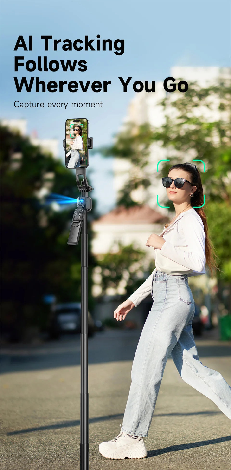 FANGTUOSI 360 Rotation Gimbal Stabilizer ,Selfie Stick Tripod