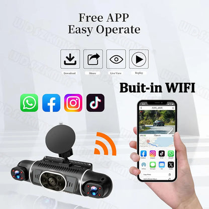 360 Degree Car DVR 4*1080P Video Recorder WIFI GPS Dash Cam