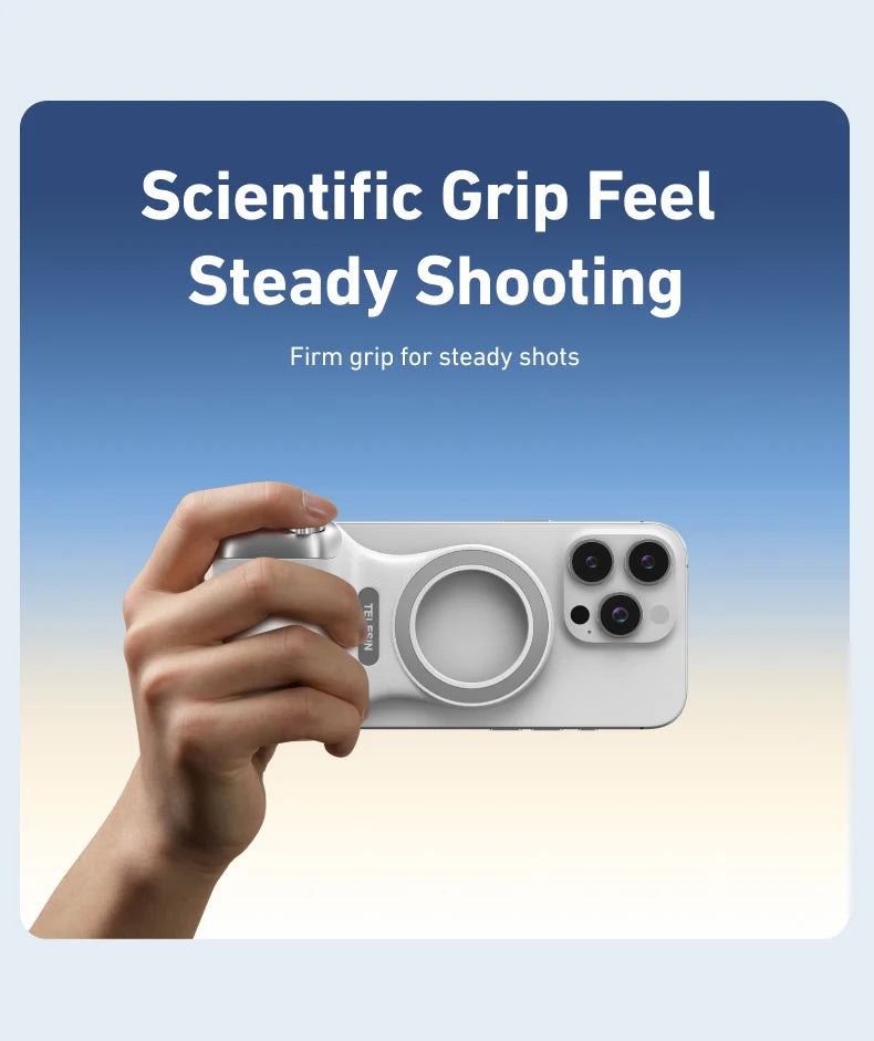 Fun Shot Magnetic Grip, Ergonomic Style Phone Camera Grip