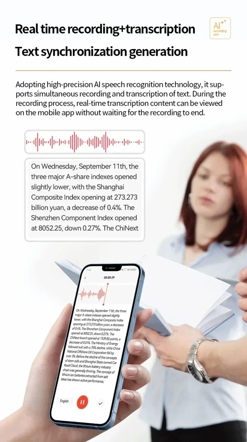 AI ChatGPT Voice Recorder 8-128GB Mini Keychain Recording Device