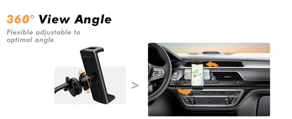 Eary Car Phone Holder 360°Rotatable Mount Vent