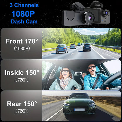 Dash Cam 2/3 Channel Car Black Box WiFi DVR HD 1080P