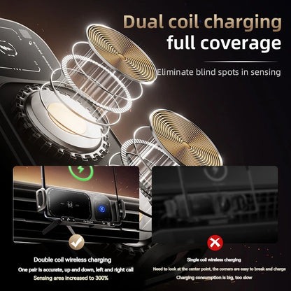 2 IN1 Car Wireless Charger Phone Holder Touch Rotate Stand