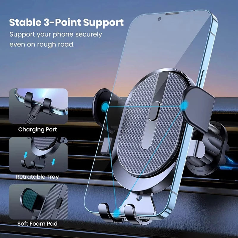 Universal Gravity Car Phone Holder Auto Lock Air Vent Clip