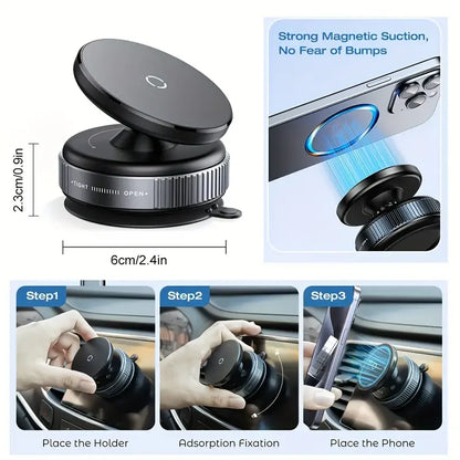 Vacuum Suction Magnetic Car Phone Holder for Glass Surface
