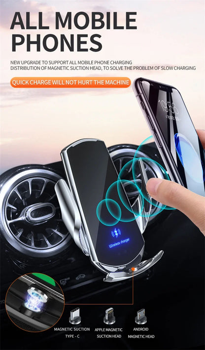 30W Car Wireless Charger Magnetic Automatic Car Mount