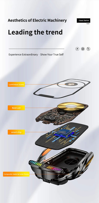 66W Magnetic Car Phone Holder 15W Wireless Fast Charger Car Stand